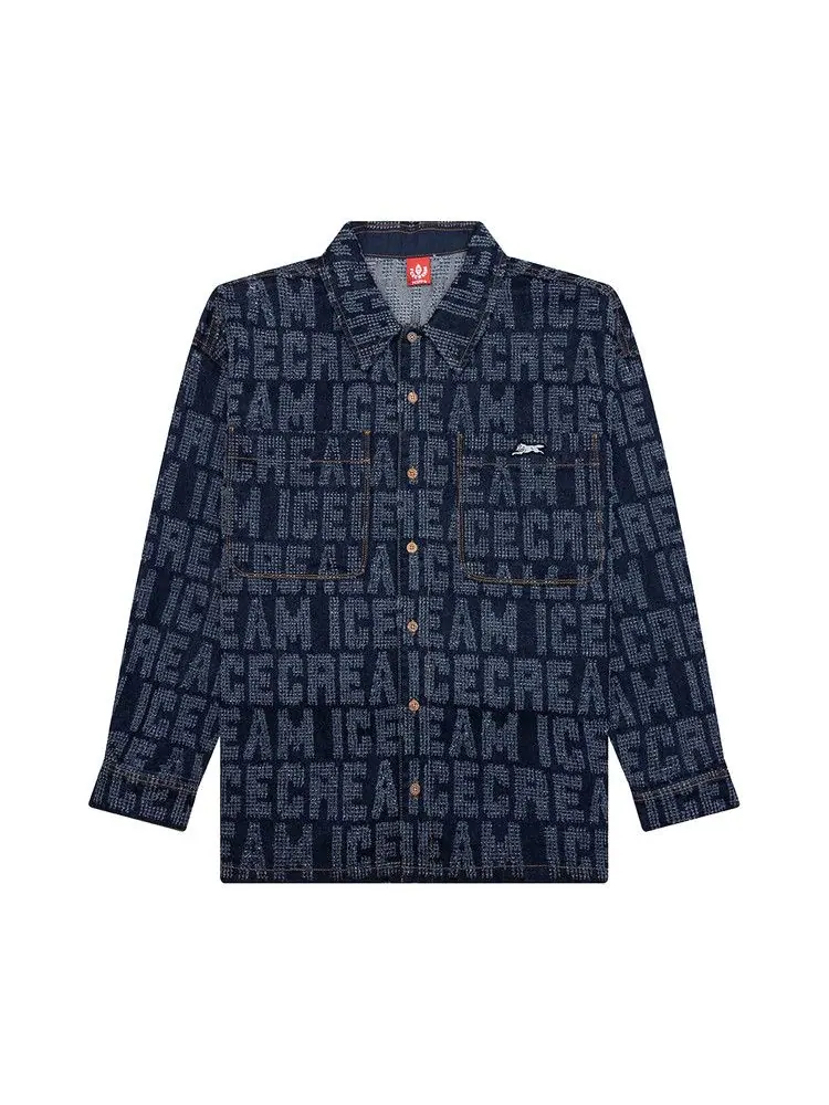 Рубашка Icecream Oversized Echo Long-Sleeve Shirt — изображение 1 из 2, синий