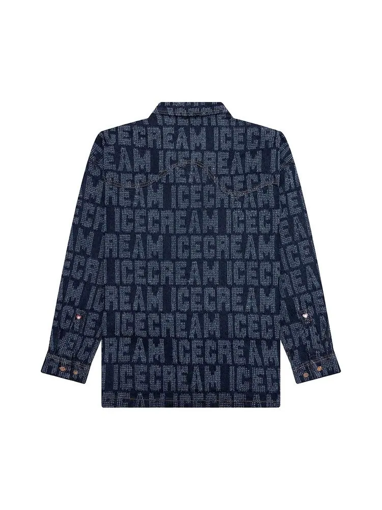 Рубашка Icecream Oversized Echo Long-Sleeve Shirt — изображение 2 из 2, синий