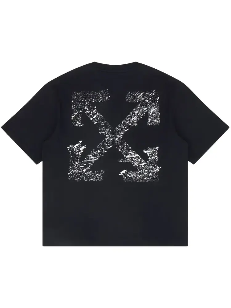 Футболка с рисунком в виде брызг краски и стрелок Off-White — изображение 2 из 2, черный