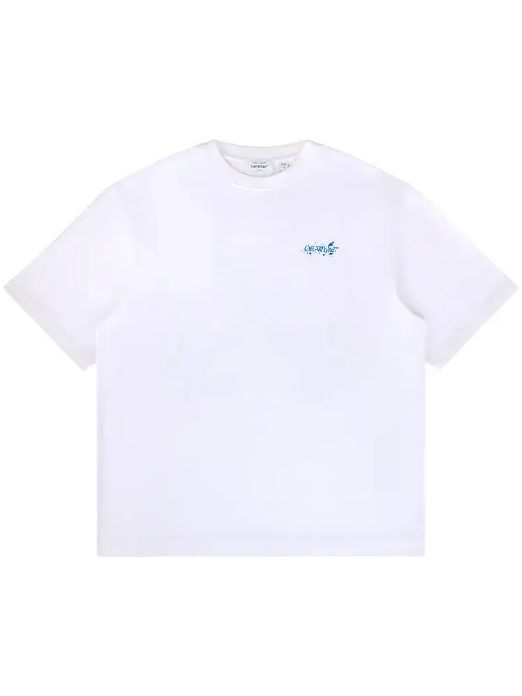 Футболка с рисунком в виде брызг краски и стрелок Off-White — изображение 1 из 2, белый