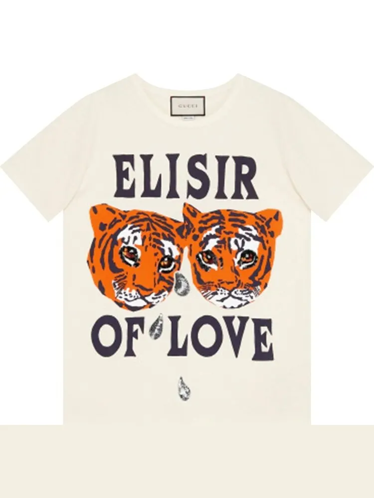 Футболка Gucci Oversized Tiger, с принтом тигра — изображение 1 из 1, мульти