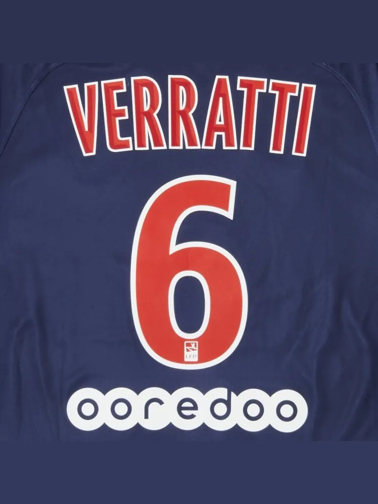 Джерси Paris Saint-Germain Pre-Owned Paris Saint-Germain Verratti #6 Home Stadium 'Blue/Red' — изображение 3 из 3, синий