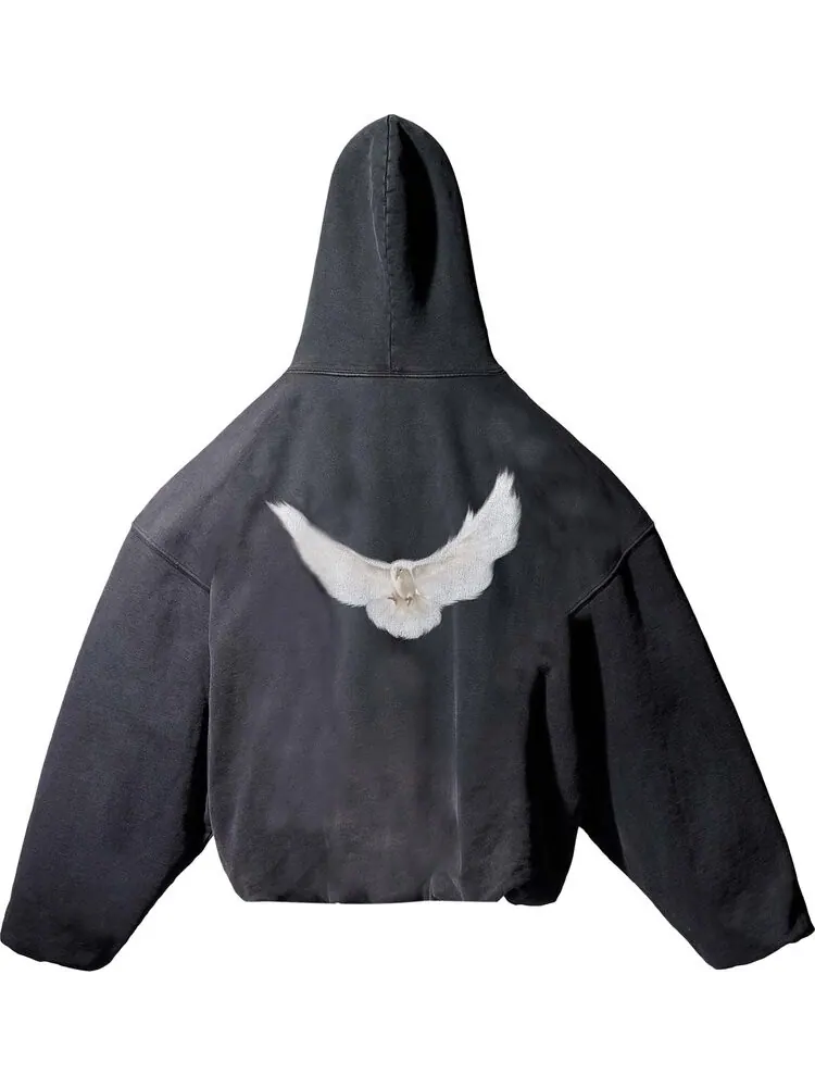 Худи Yeezy Gap Engineered by Balenciaga Dove Hoodie 'Washed Black' — изображение 2 из 2, черный
