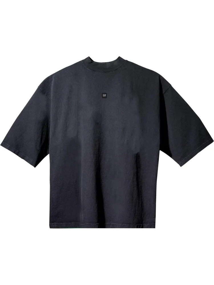 Футболка Yeezy Gap Engineered by Balenciaga Logo 3/4 Sleeve Tee 'Washed Black' — черный