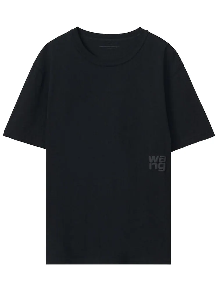Футболка Alexander Wang с объемным логотипом из хлопкового трикотажа