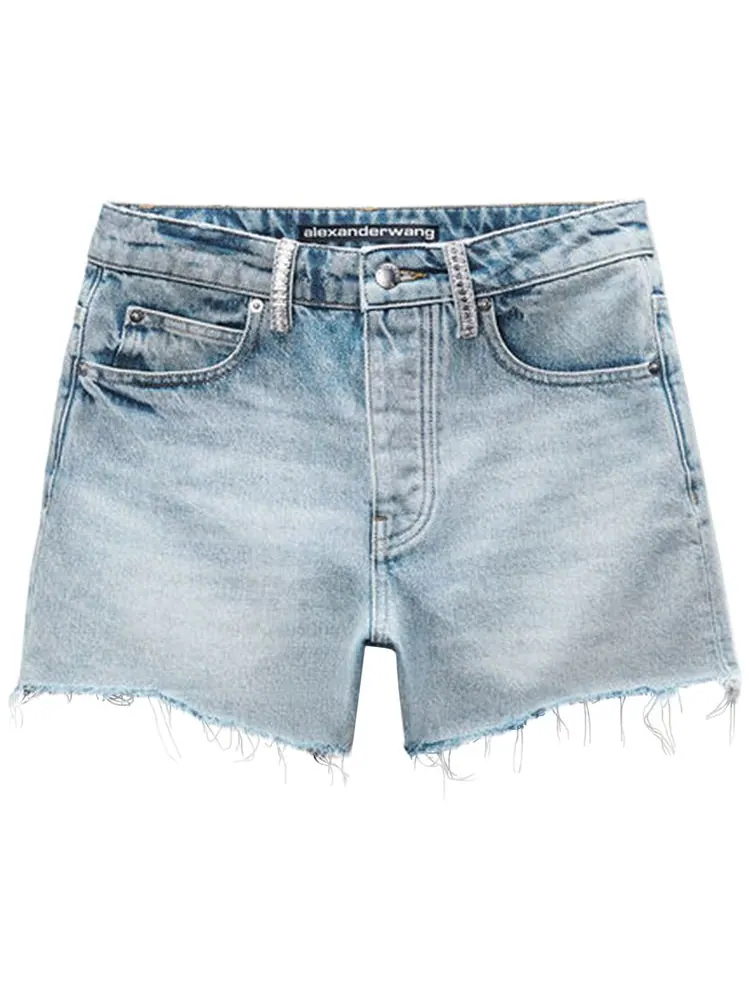 Шорты Alexander Wang Crystal Beltloop Mid Rise Relaxed Short