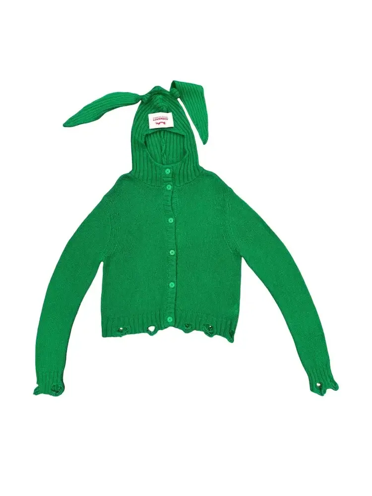 Кардиган-балаклава Charles Jeffrey Loverboy Rabbit — изображение 1 из 1, зеленый