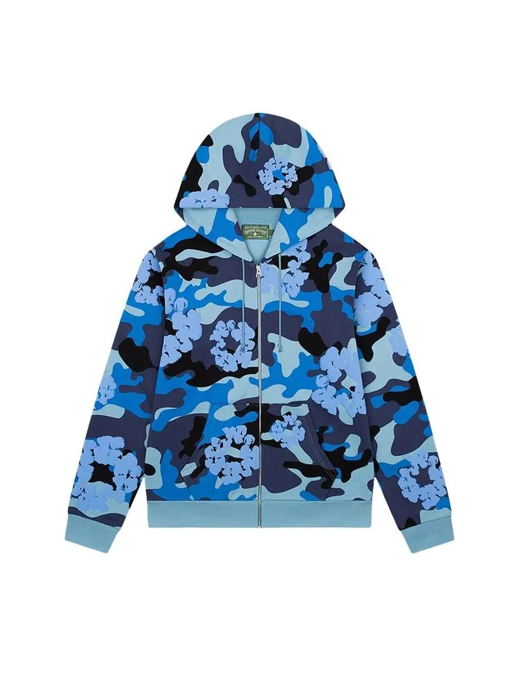 Худи Denim Tears The Wreath Zip Hoodie Blue Camo
