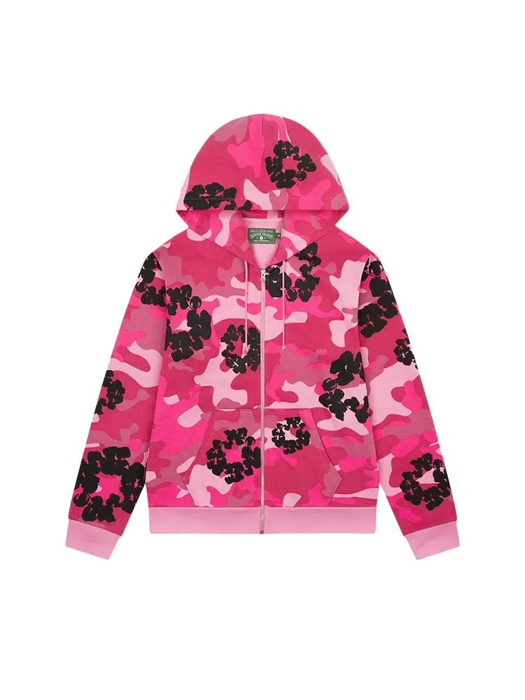 Худи Denim Tears The Wreath Zip Hoodie Pink Camo