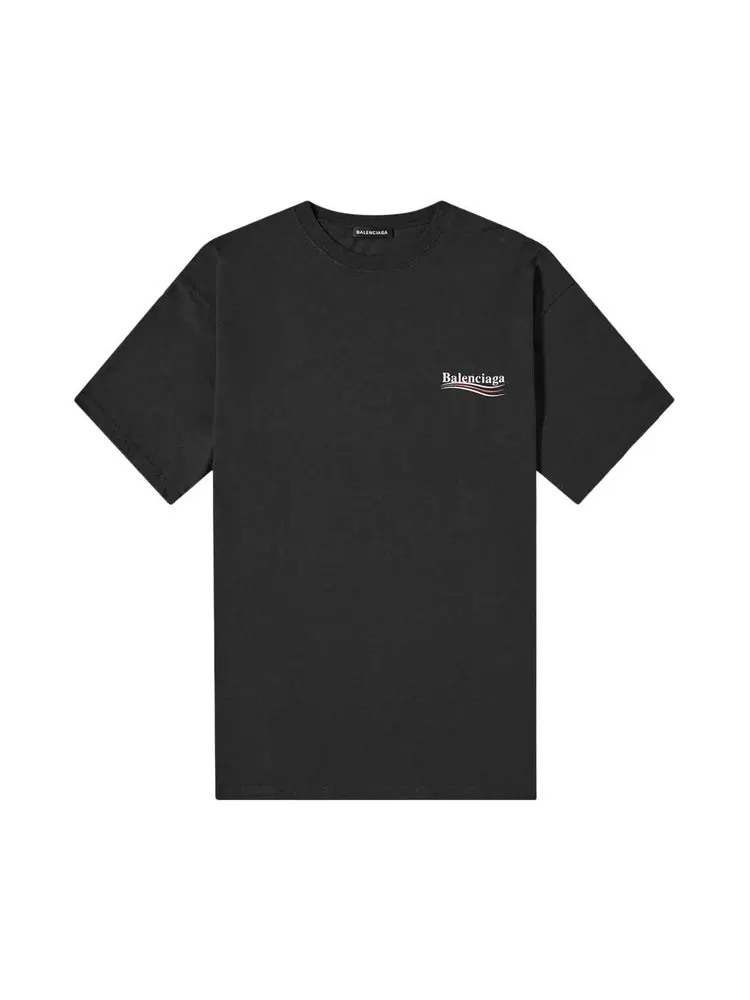 Футболка Balenciaga Political Campaign T-Shirt 'Black' — изображение 1 из 2, черный