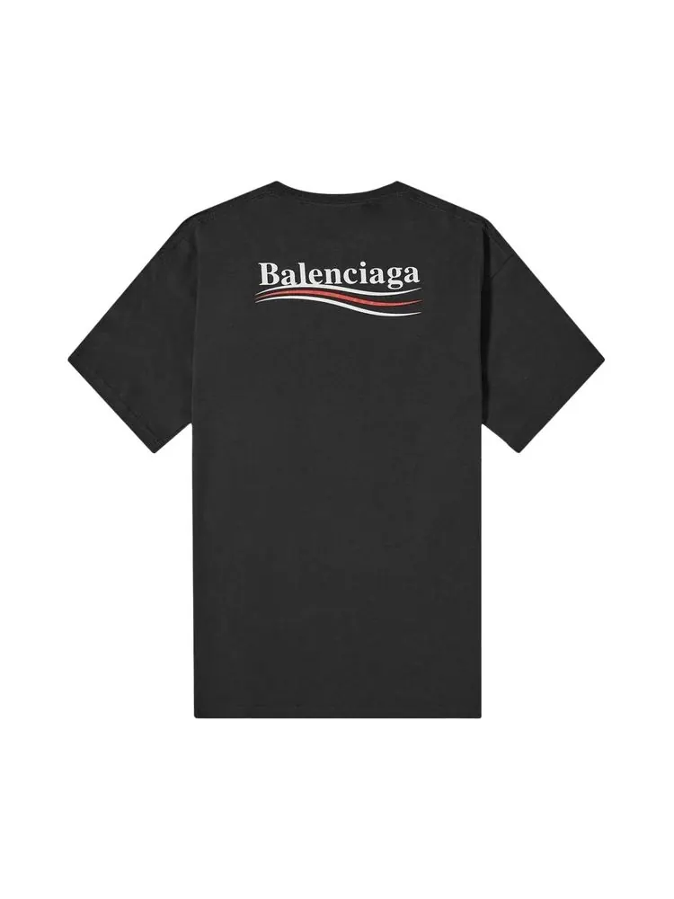 Футболка Balenciaga Political Campaign T-Shirt 'Black' — изображение 2 из 2, черный