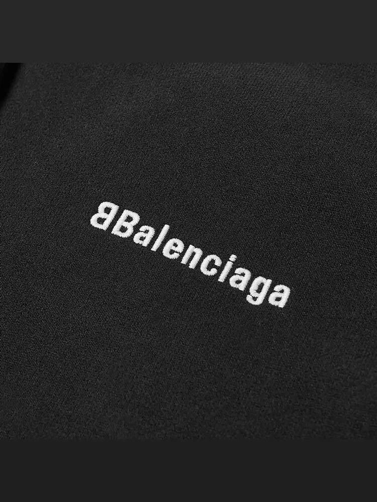 Худи Balenciaga Corporate Logo Popover Hoodie Black/White — изображение 2 из 3, черный
