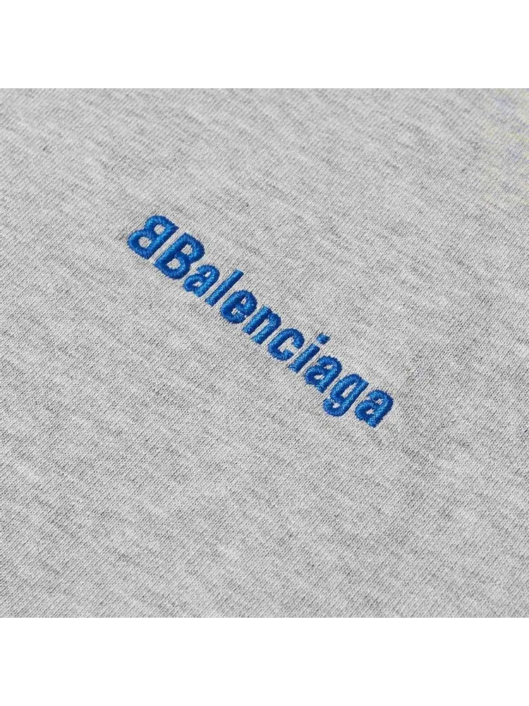 Худи Balenciaga BB Corporate Hoodie 'Heather Grey/Royal Blue' — изображение 2 из 2, серый