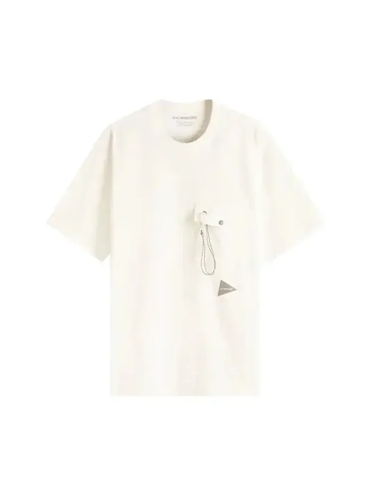 Футболка And Wander Pocket Tee 'White' — белый