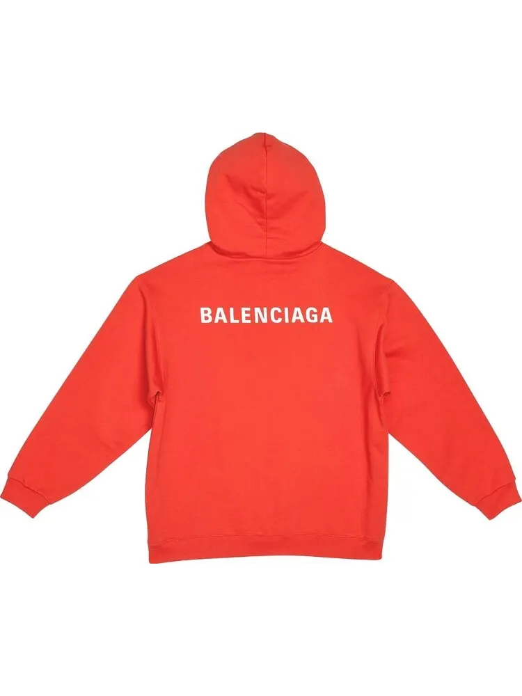 Худи Balenciaga Medium Fit Hoodie 'Bright Red/White' — изображение 2 из 2, красный