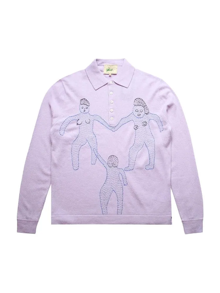 Поло Glass Cypress Cashmere Long-Sleeve Polo — фиолетовый