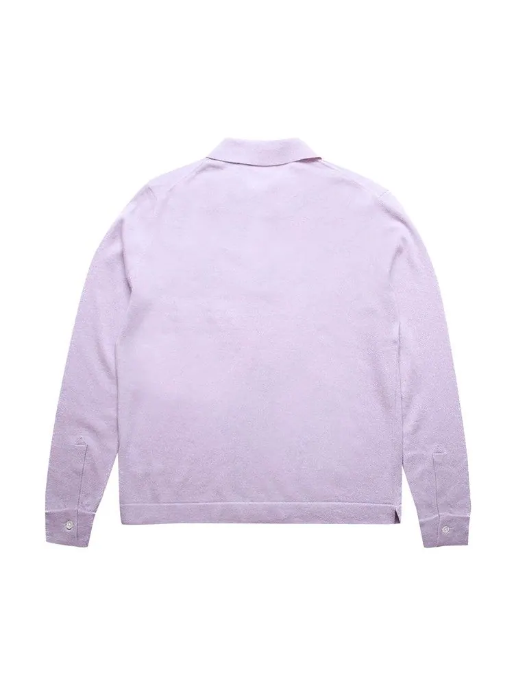 Поло Glass Cypress Cashmere Long-Sleeve Polo — изображение 2 из 2, фиолетовый