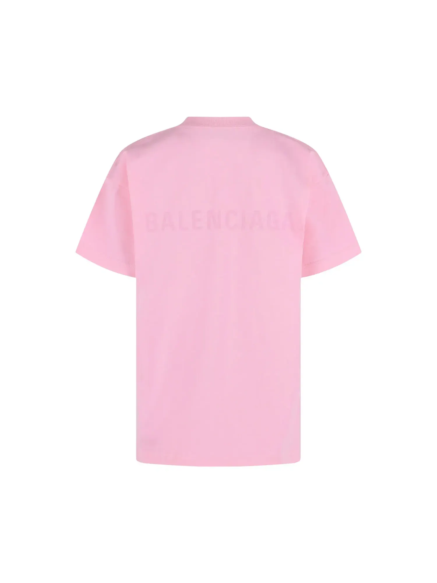 Футболка Balenciaga Medium-Fit Tonal Logo T-Shirt — изображение 2 из 3, розовый