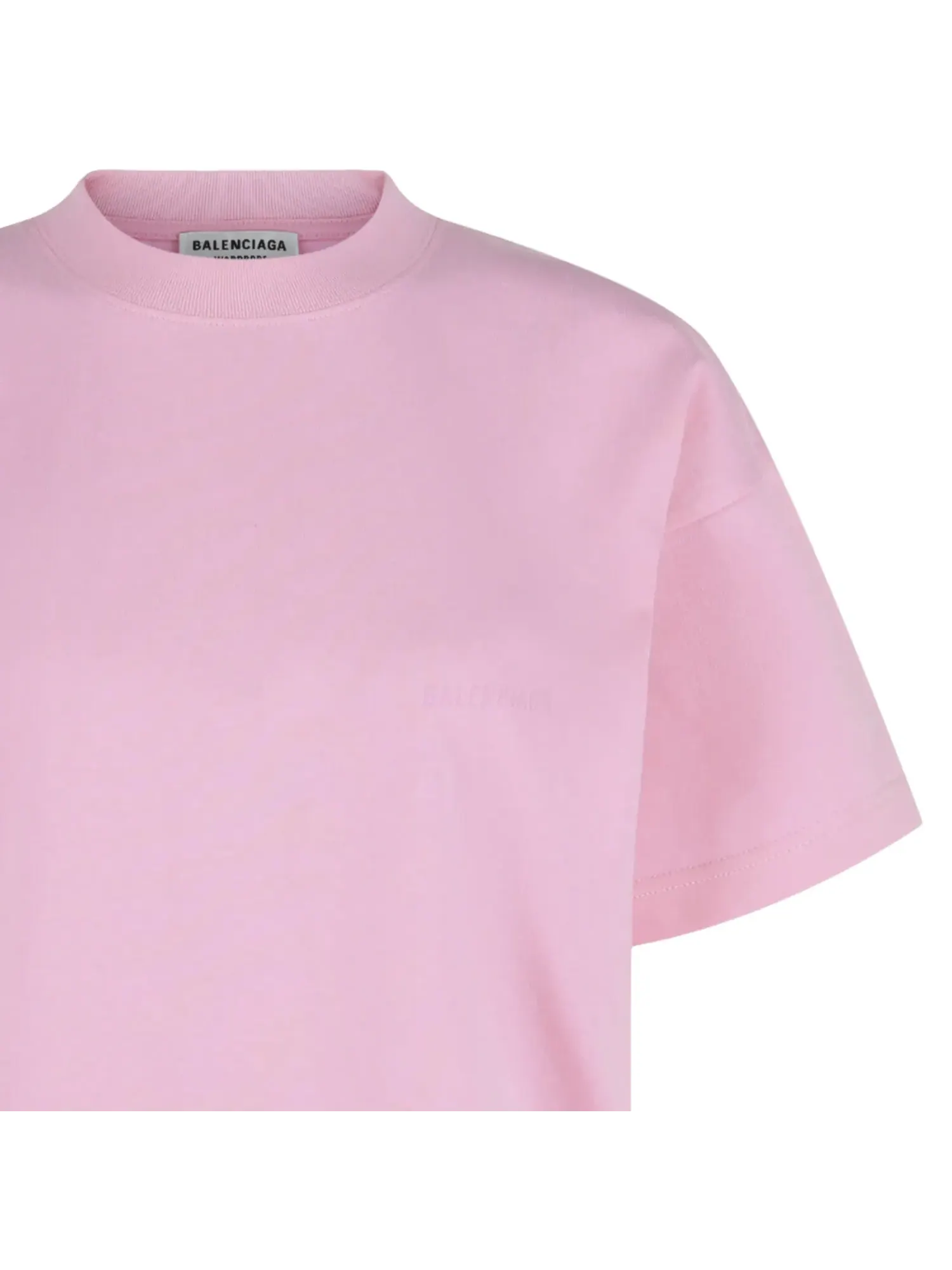 Футболка Balenciaga Medium-Fit Tonal Logo T-Shirt — изображение 3 из 3, розовый