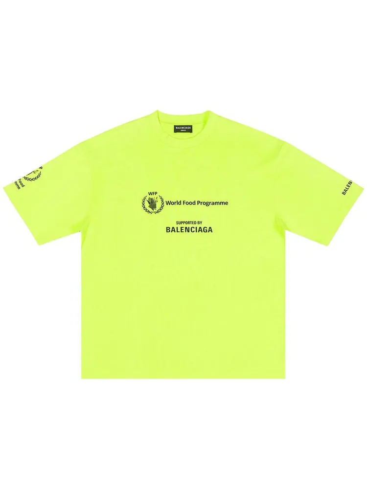 Футболка Balenciaga World Food Programme Graphic T-Shirt 'Fluorescent Yellow/Black'