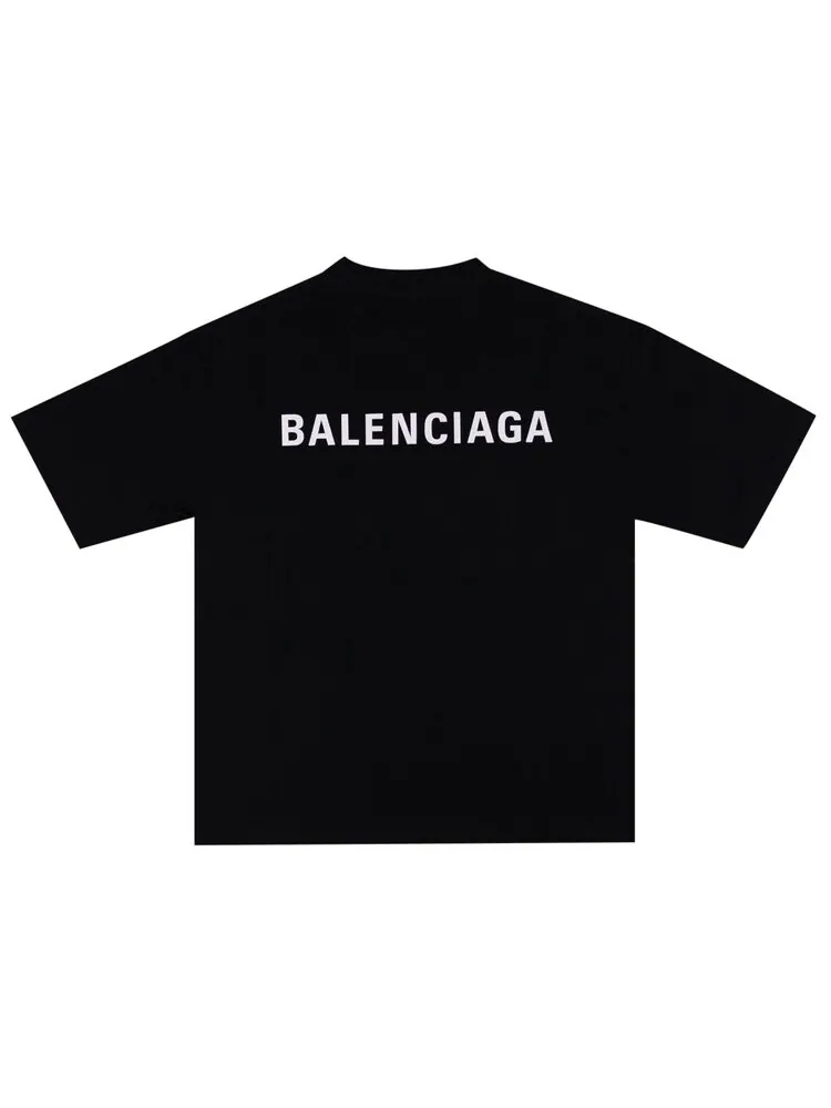 Футболка Balenciaga Logo 'Black' — изображение 2 из 3, черный