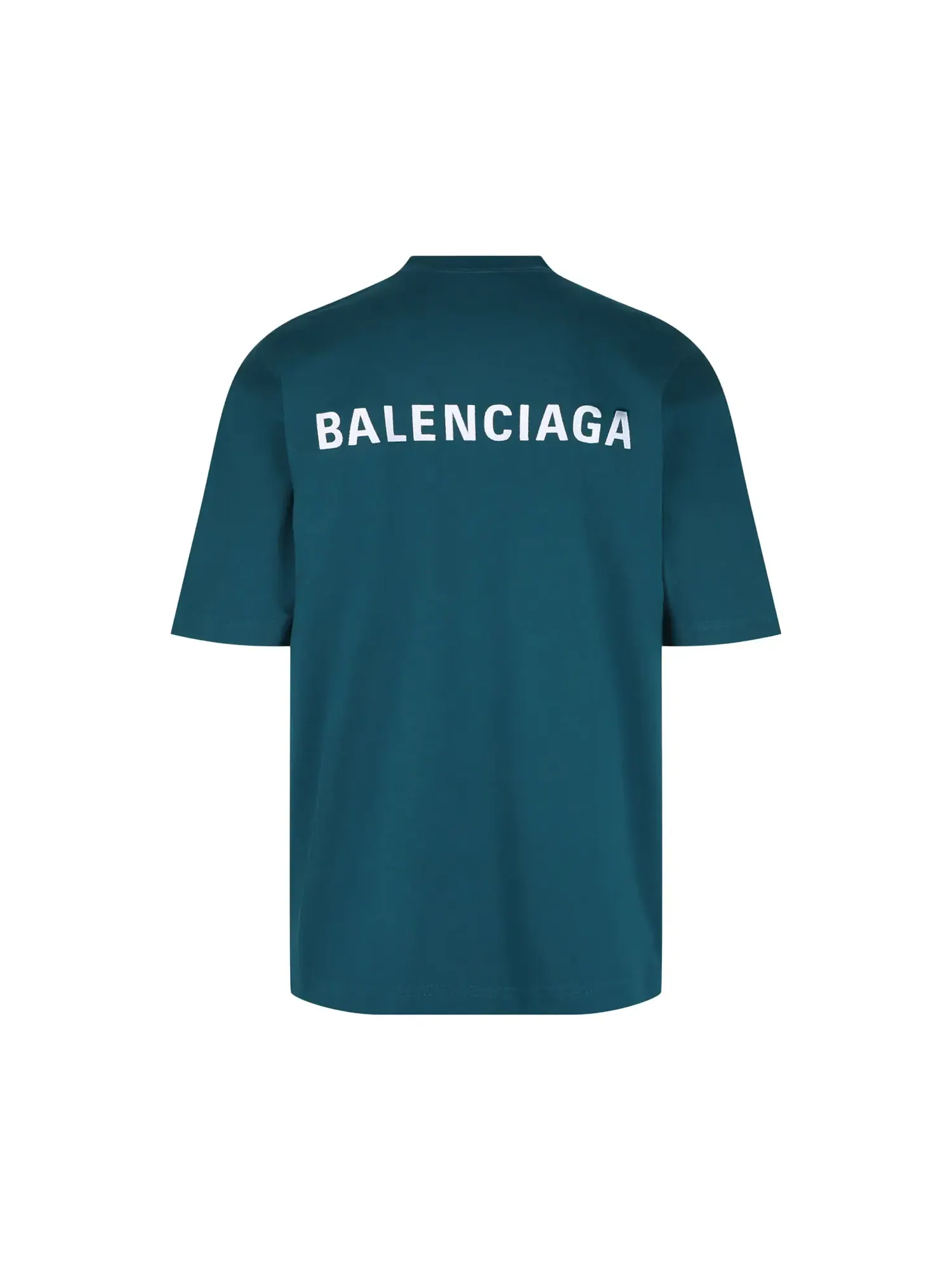 Футболка Balenciaga с вышитым логотипом — изображение 2 из 3, синий/белый