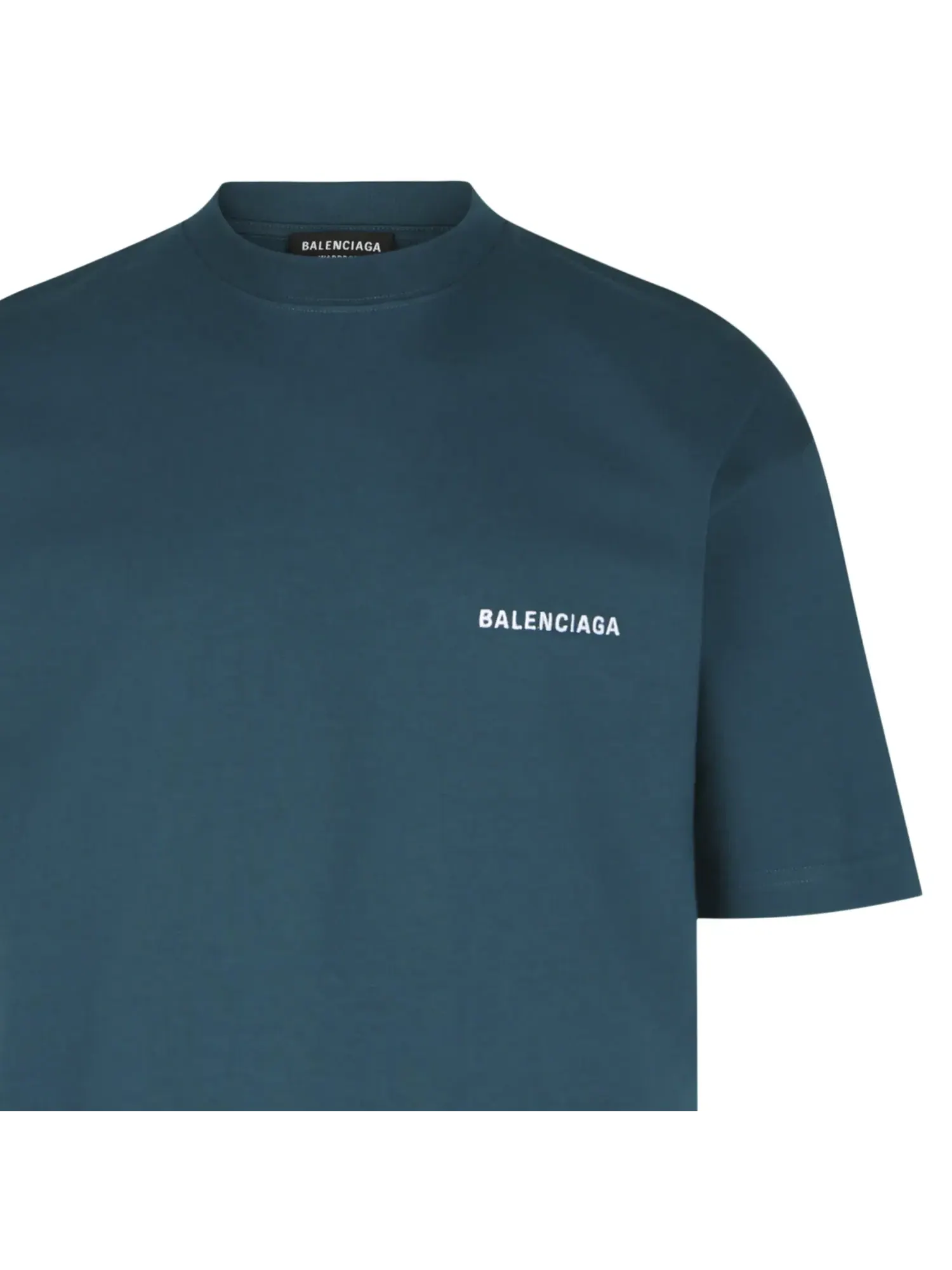 Футболка Balenciaga с вышитым логотипом — изображение 3 из 3, синий/белый