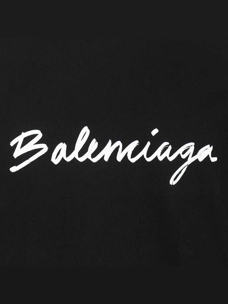 Футболка Balenciaga из натурального хлопка — изображение 3 из 3, черный