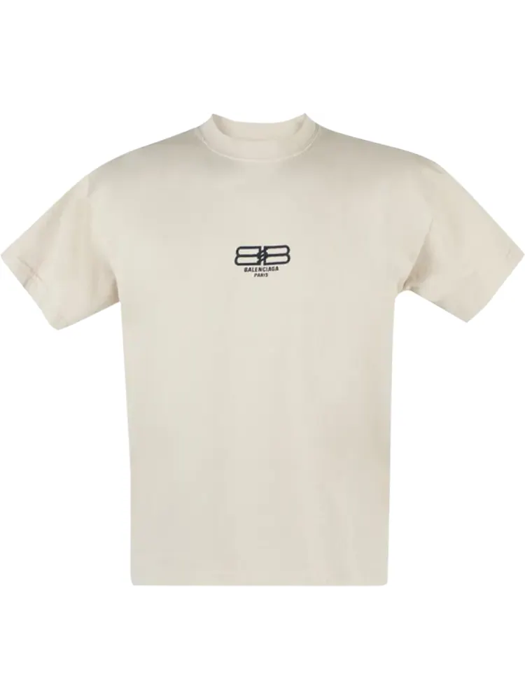 Футболка Balenciaga BB Center Logo Tee с логотипом