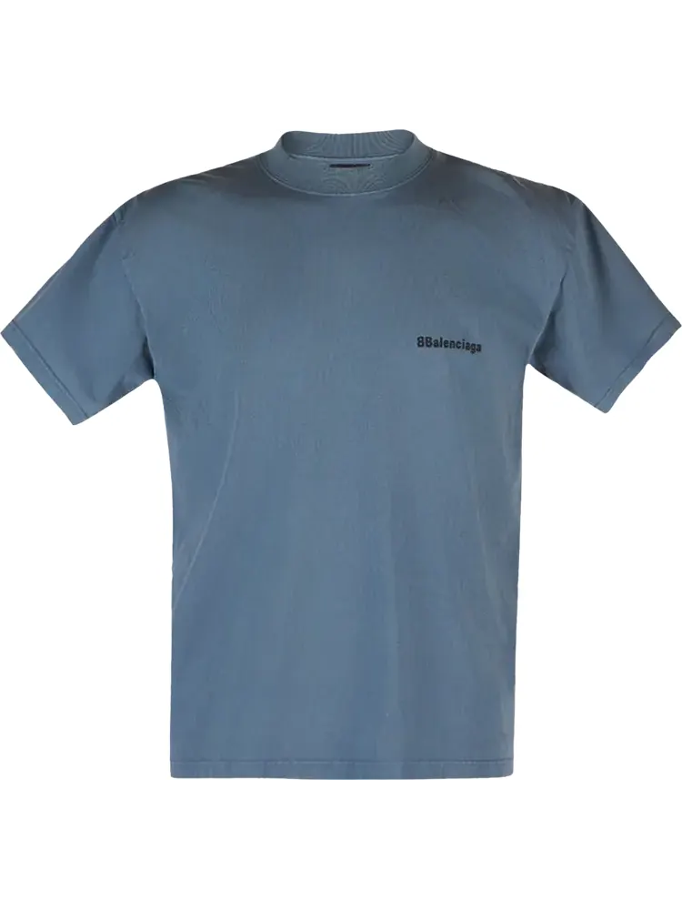 Футболка Balenciaga BB Center Logo Tee с логотипом