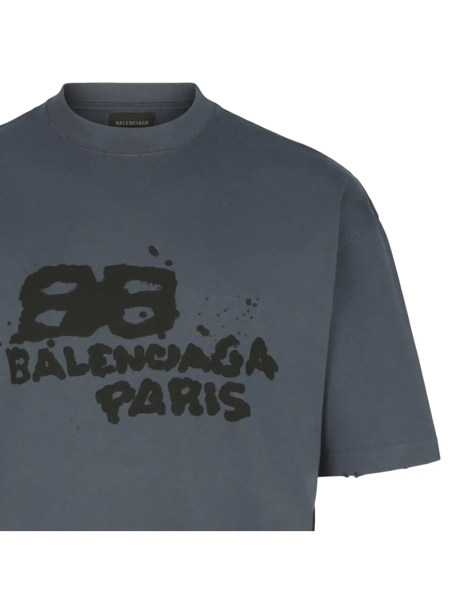 Футболка Balenciaga Hand Drawn BB Icon Medium Fit — изображение 3 из 3, синий/черный