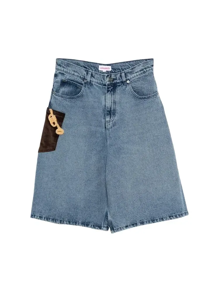 Шорты джинсовые Charles Jeffrey Loverboy Crochet Trumpet Shorts — синий