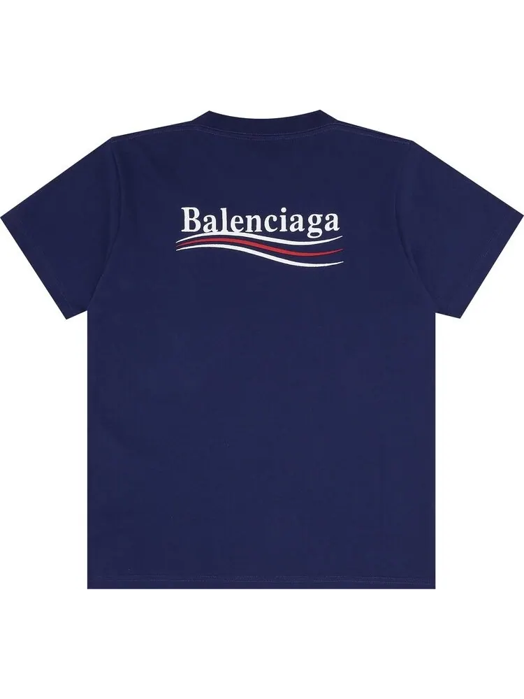 Футболка Balenciaga с логотипом — изображение 2 из 3, синий