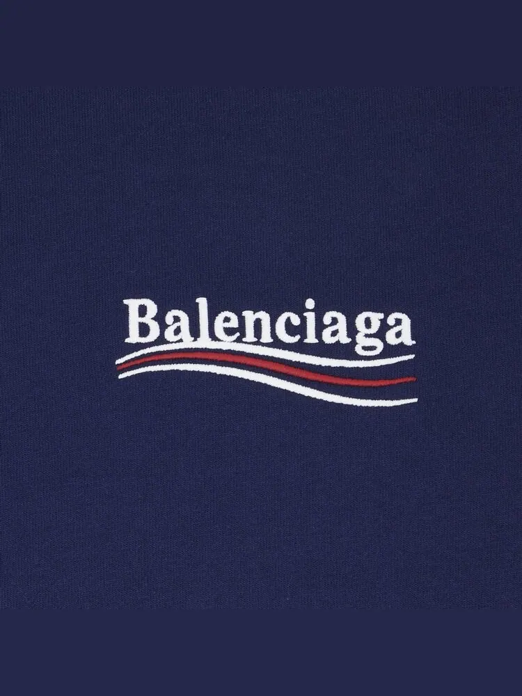 Футболка Balenciaga с логотипом — изображение 3 из 3, синий
