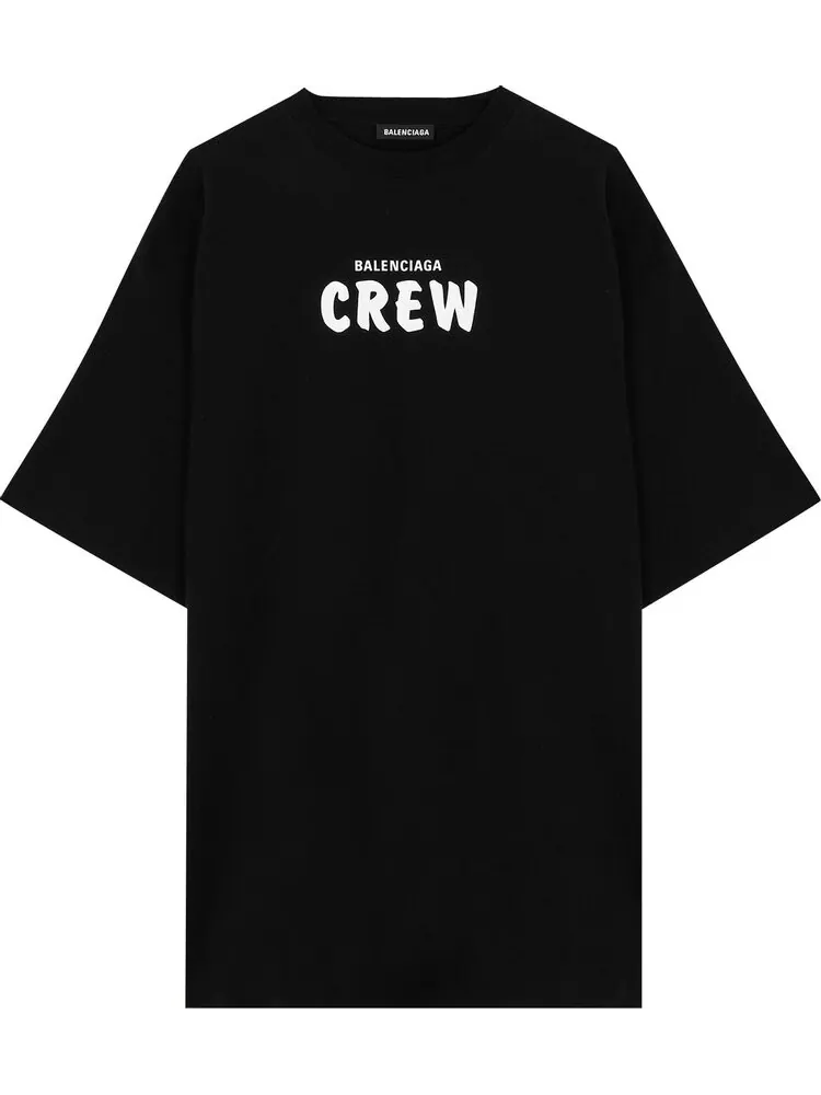 Футболка Balenciaga Crew Logo Tee с контрастной надписью