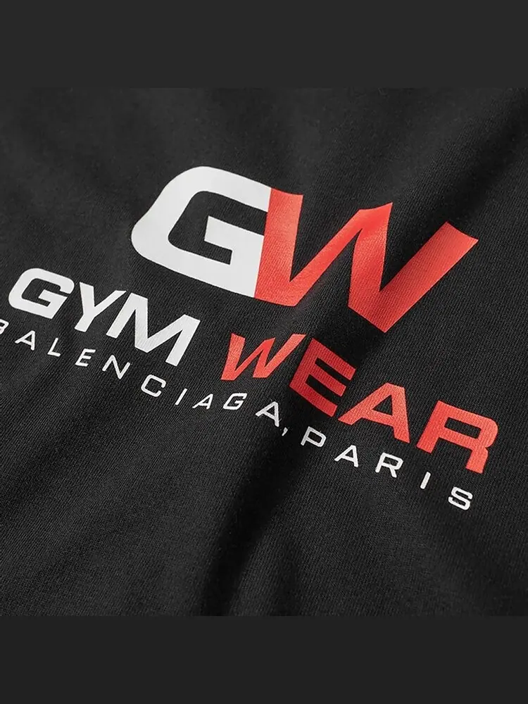 Футболка Balenciaga Gym Wear Logo Tee с контрастным принтом — изображение 2 из 2, черный