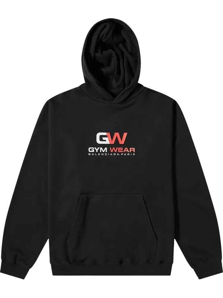 Худи Balenciaga Gym Wear Logo Hoodie 'Black'