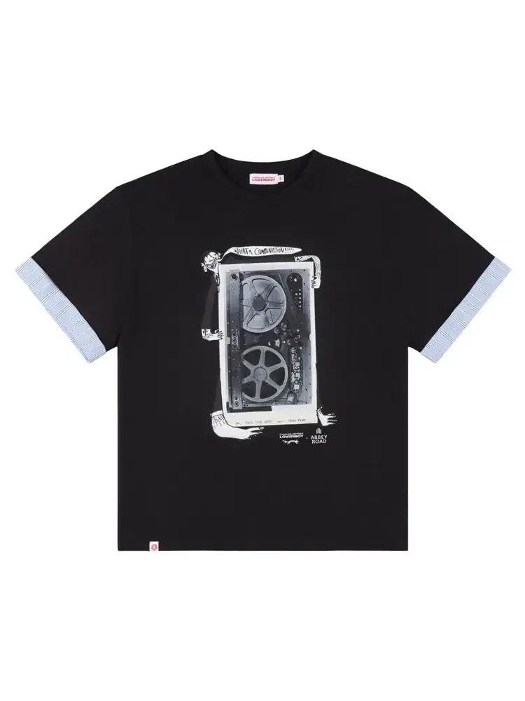 Футболка в полоску Charles Jeffrey Loverboy Abbey Road Turn Up Tee — черный