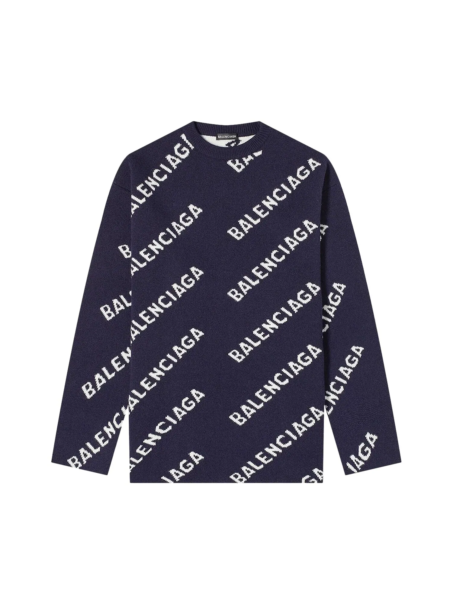 Balenciaga Круглый вырез с логотипом Allover — изображение 1 из 2, черный/белый