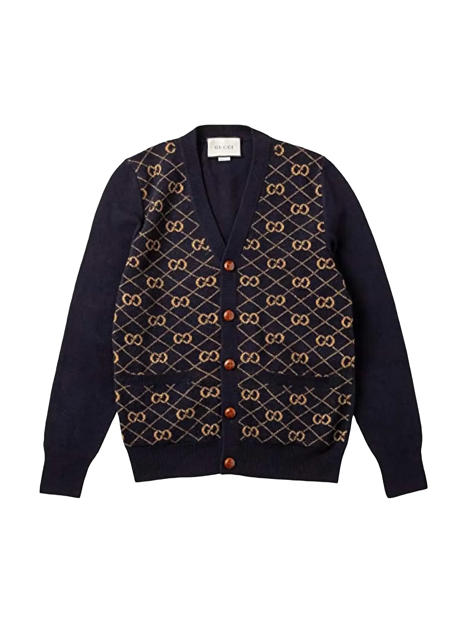 Кардиган Gucci с жаккардовым узором GG — изображение 1 из 1, черный