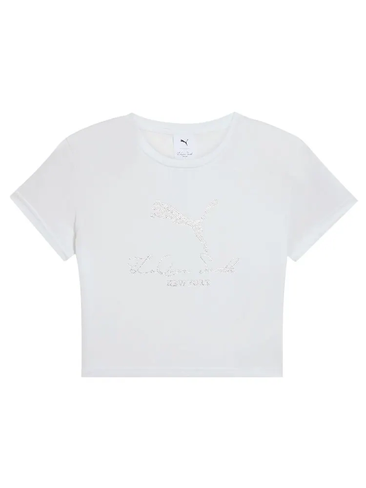 Футболка Puma x LaQuan Smith Baby Tee 'Puma White' — изображение 1 из 2, белый