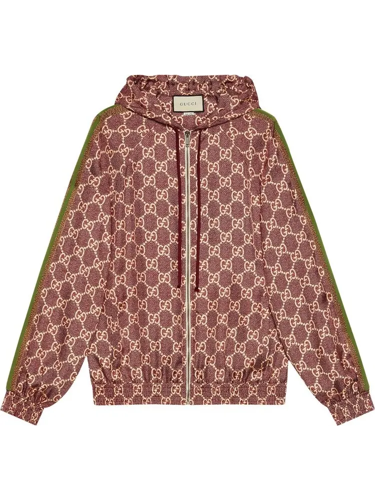 Куртка Gucci Logo Silk Jacket Sweet Berries/Rose, шелковая ткань — изображение 1 из 1, красный