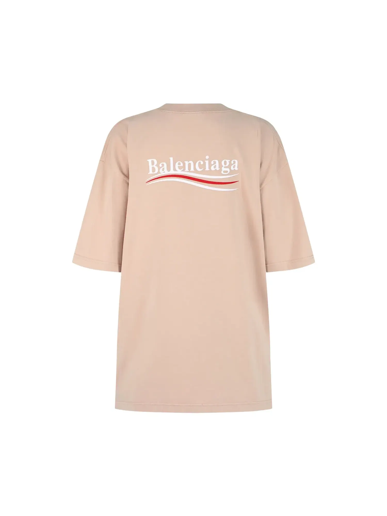 Футболка Balenciaga с политической символикой — изображение 2 из 3, светлый розовый/белый