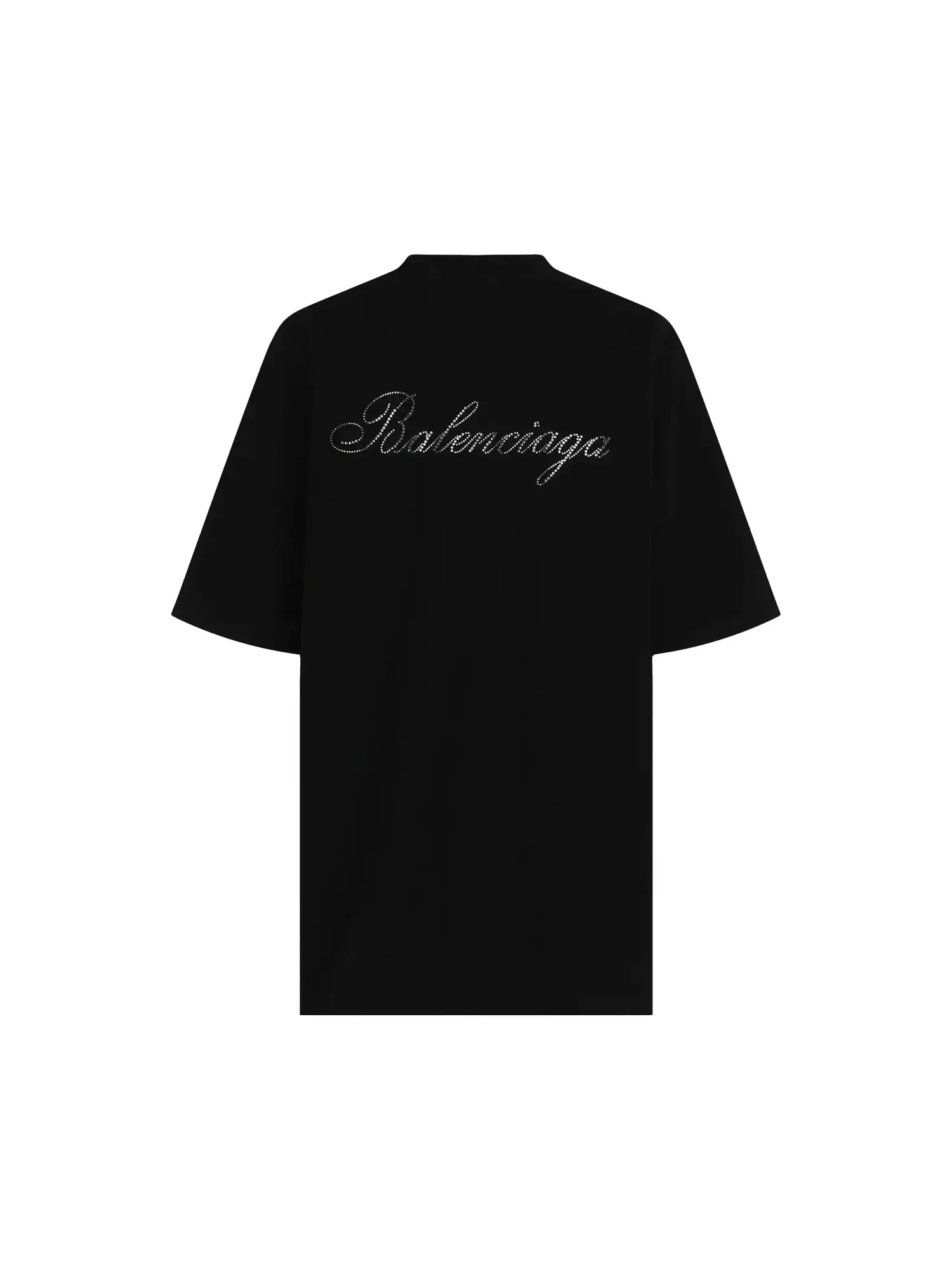 Футболка Balenciaga с рукописным логотипом и кристаллами — изображение 2 из 3, черный