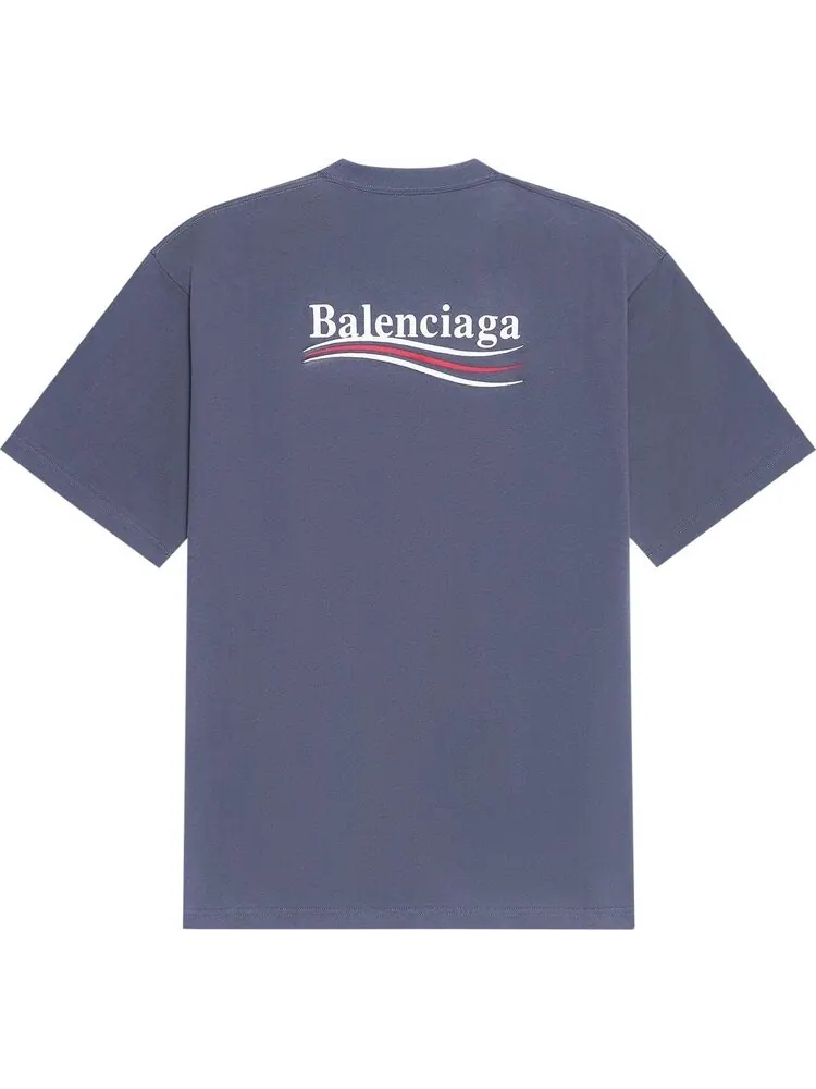 Футболка Balenciaga с надписью — изображение 2 из 2, серый