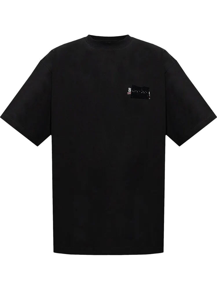 Футболка Balenciaga с заклеенным логотипом