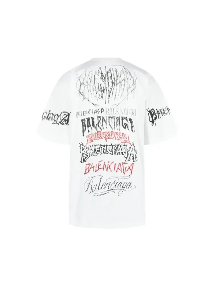 Футболка Balenciaga DIY Metal 'Белый/Черный/Красный' — изображение 2 из 2