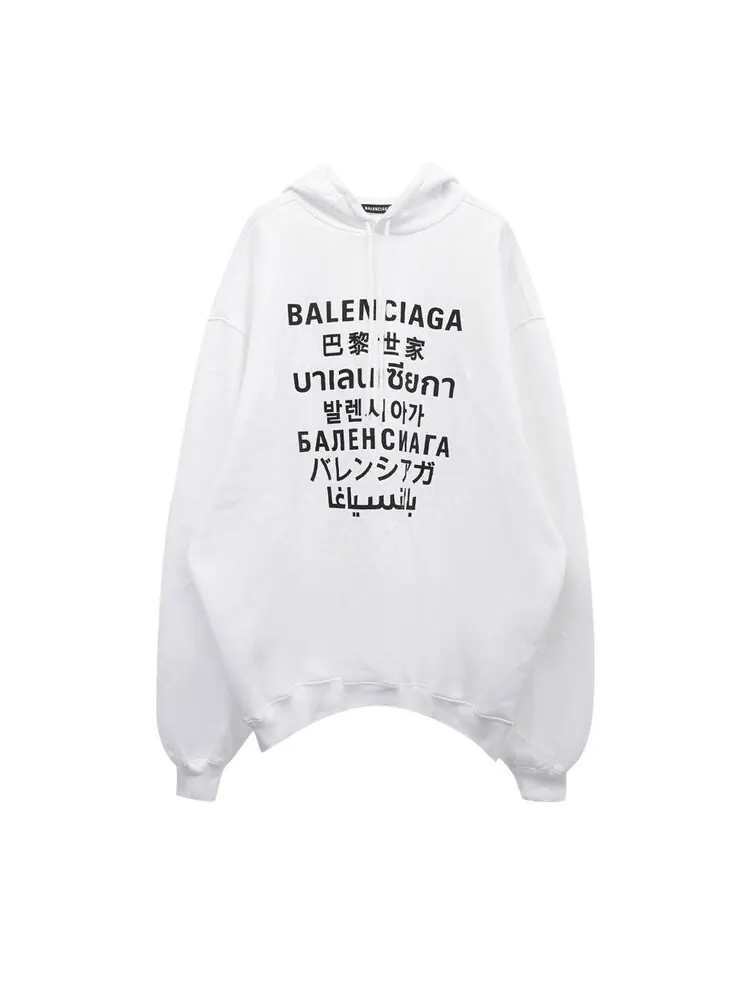 Худи Balenciaga Languages Sport Hoodie 'White'