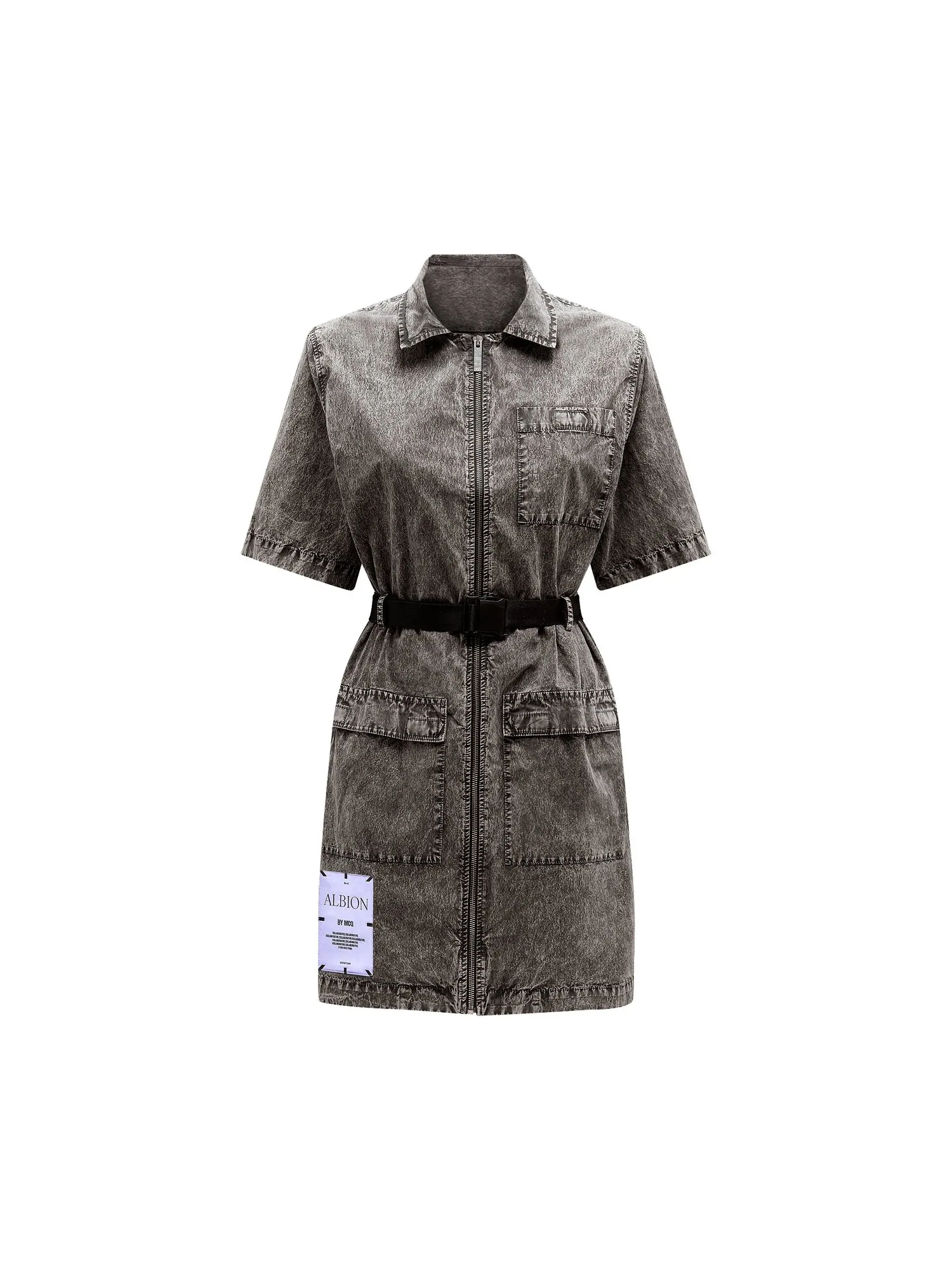 Платье с пряжкой MCQ Washed Slate — серый