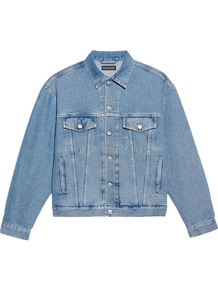 Куртка Balenciaga Languages Denim Jacket 'Stone Wash Indigo'